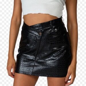 Jagger & Stone Croc Faux Leather Mini Skirt Y2K Clubwear Size 6